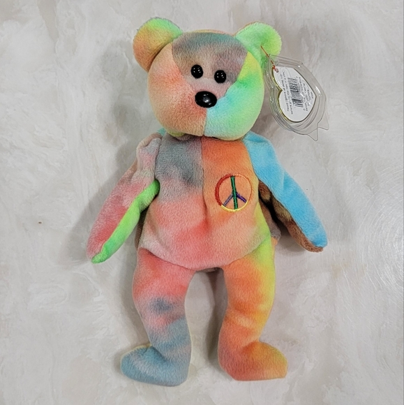 Mint Condition Ty Beanie Babies PEACE The Bear - Picture 2 of 3